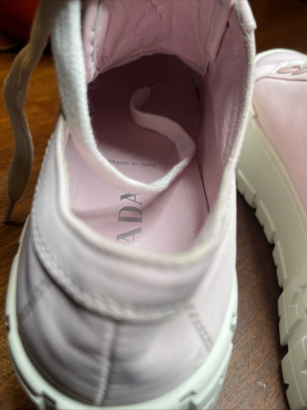 Prada Double Wheel Gabardine Nylon Sneakers Pink SIZE 36 (SKU: 230) 133314047